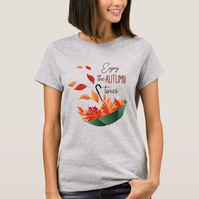 Cute Fall Sweet Fall/ Umbrella T-Shirt (Framsida)