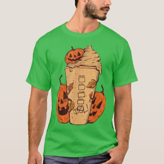 Cute Fall Vibes Coffee Pumpkin Spice Latte Drinks T Shirt