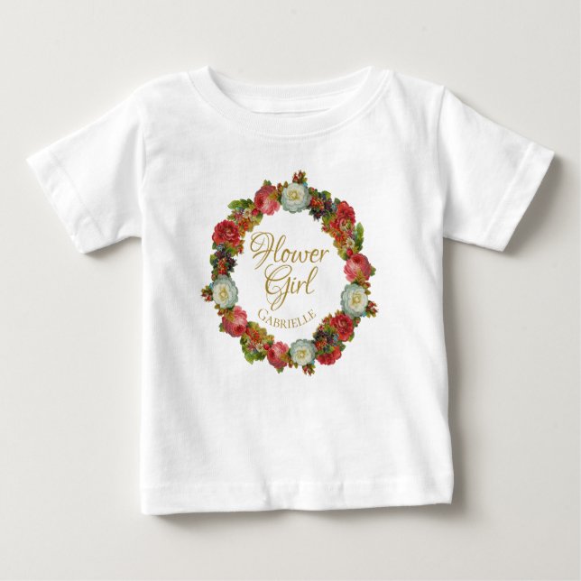 Cute Fall Wandeand Flower Girl Wedor Favor Småbarn T Shirt (Framsida)