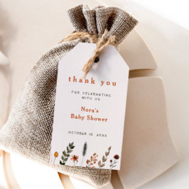 Cute Fall Wildblomma Tack Presentetikett