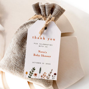 Cute Fall Wildblomma Tack Presentetikett