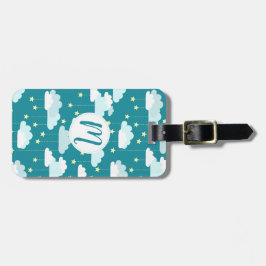 Cute Falling Stars & Clouds Mönster Bagagebricka