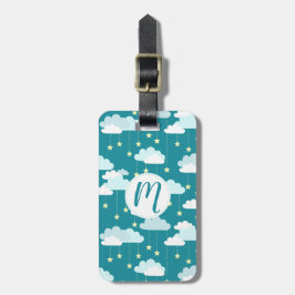 Cute Falling Stars & Clouds Mönster Bagagebricka