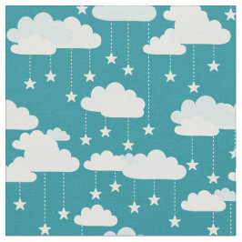 Cute Falling Stars & Clouds Mönster Tyg