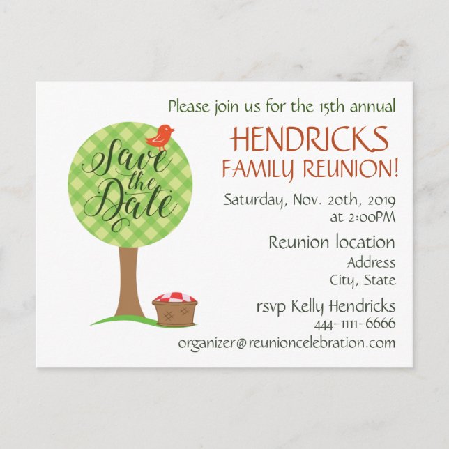 Cute familjeåterförening vykort (Framsida)