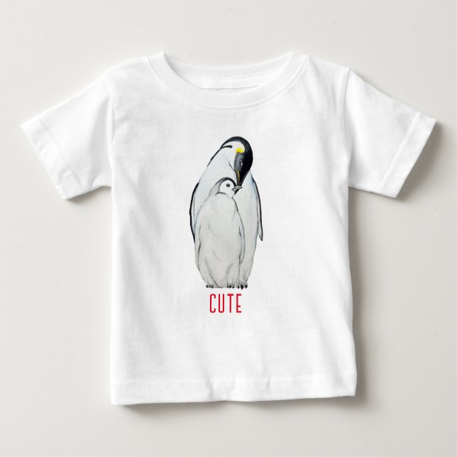 Cute-familjen av kejsare penguins T-Shirt (Framsida)