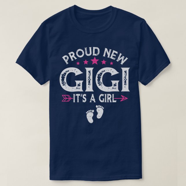 Cute Family Gender Reveal Proud New Gigi Det är en T Shirt (Design framsida)