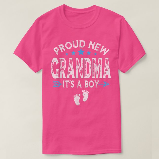 Cute Family Gender Reveal Proud New Grandma. T Shirt (Design framsida)