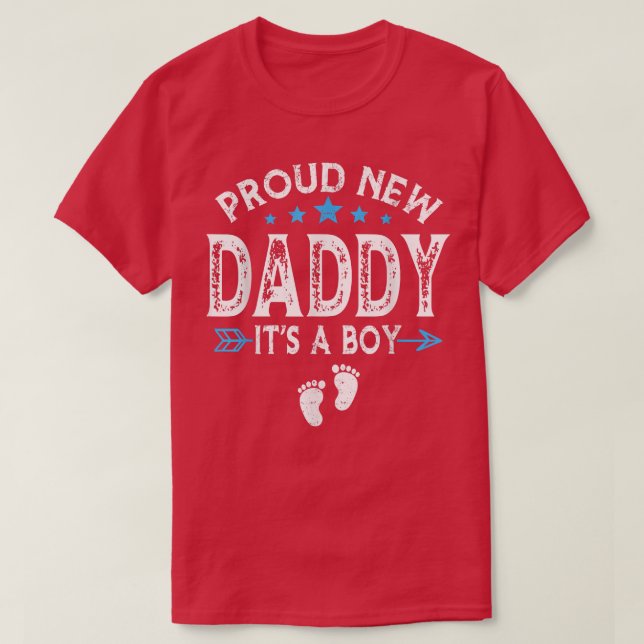 Cute Family Gender Reveal Proud New Pappa Det är A T Shirt (Design framsida)