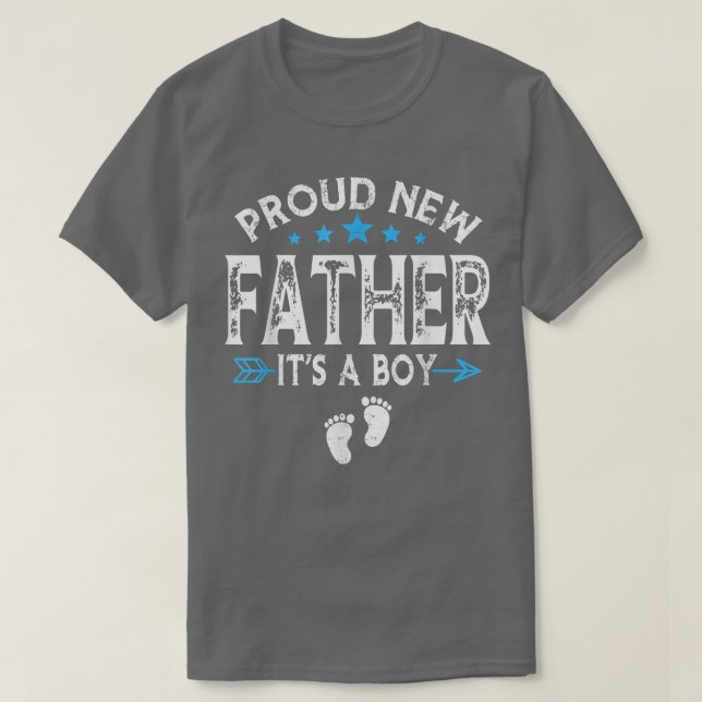 Cute Family Gender Reveal Proud Ny pappa Det är et T Shirt (Design framsida)