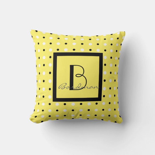 Cute Family Keepsak, Gult w Polka dots Kudde (Framsida)