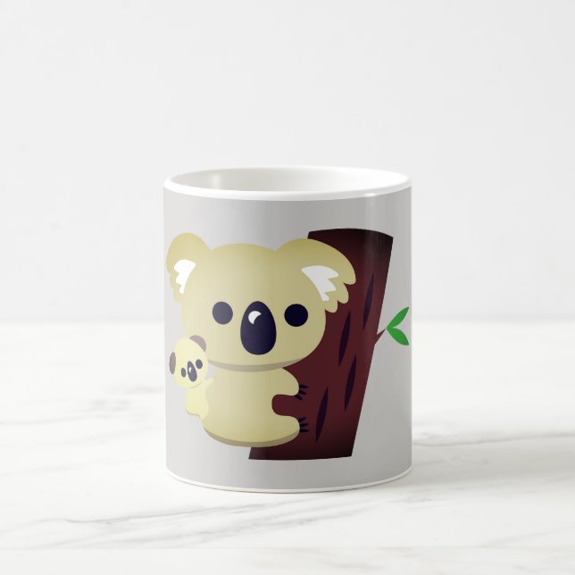 Cute Family Mor Koala Bear med Baby Magisk Mugg (Center)