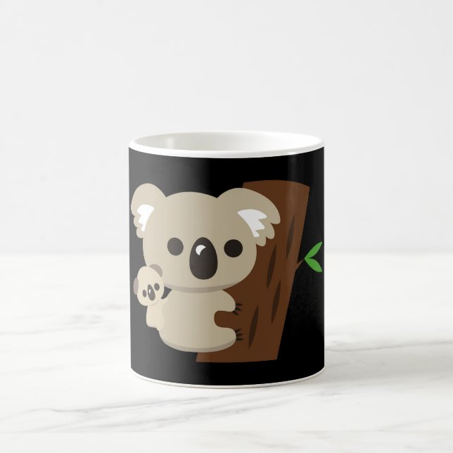 Cute Family Mor Koala Bear med Baby Magisk Mugg (Center)