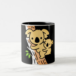 Cute Family Mor Koala Bear med Baby Två-Tonad Mugg