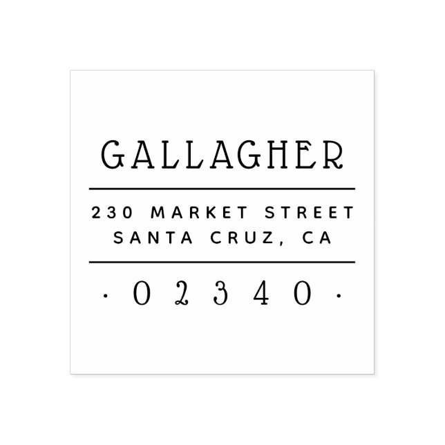 Cute Family Namn Anpassningsbar Returadress Stämpel (Tryck)