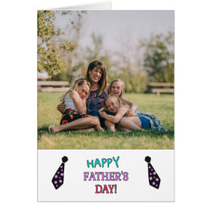 Cute Family Personlig Photo Fars dag Hälsningskort