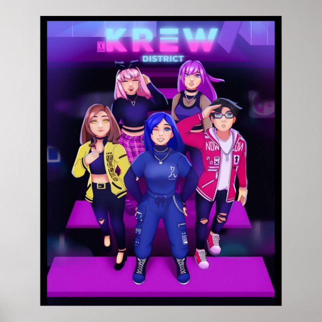 Cute Fanart Funneh och Krew Kids Tecknad Distr Poster (Framsidan)