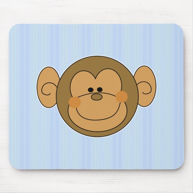 Cute Fånig Monkey Ansikte Musmatta (Framsidan)