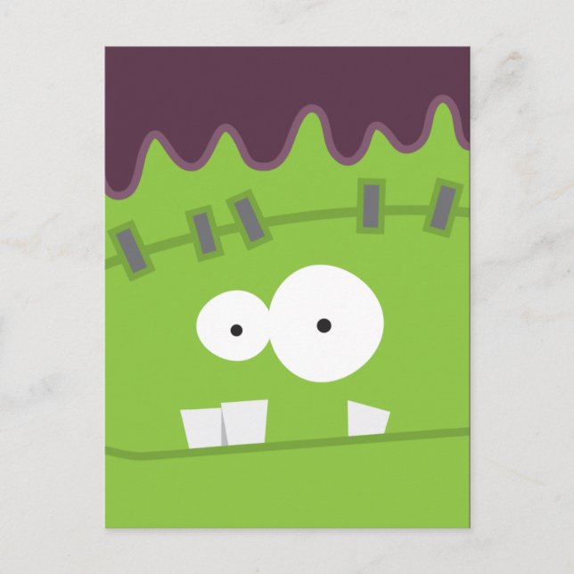 Cute Fankensteins Monster Ansikte Postcards Vykort (Framsida)