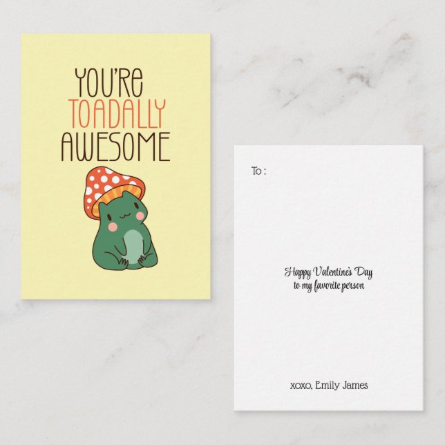 Cute Fantastisk Frog Pun Funny Kids Alla hjärtans  Anteckningskort (Fram/baksida)