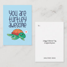 Cute Fantastisk Turtle Funny Kids Alla hjärtans da