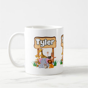 Cute Fantastisk Zoo Animal Barn Kaffemugg