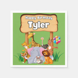 Cute Fantastisk Zoo Animal Barn Party Pappersservett