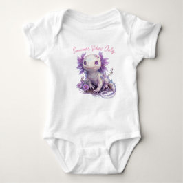 Cute Fantasy Axolotl med Flowers och Summer Vibes T Shirt