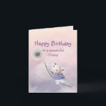 Cute Fantasy Birthday Friend Mouse Dandelion Kort<br><div class="desc">Cute Fantasy Mouse sprängde en Dandelion. Underbart födelsedagskort för den vän som kärlek fantasi,  djur,  möss,  dandeleon</div>
