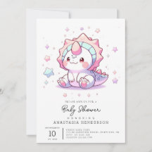 Cute Fantasy Dinosaur Baby Shower