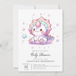 Cute Fantasy Dinosaur Baby Shower Inbjudningar