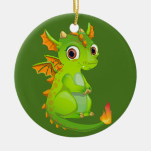 Cute Fantasy Dragon Julgransprydnad Keramik
