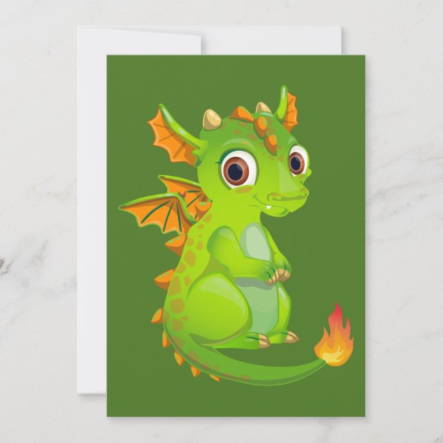 Cute Fantasy Dragon Julkort (Framsida)