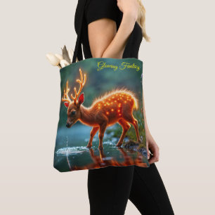Cute fantasy hjort glans luminous willife tygkasse