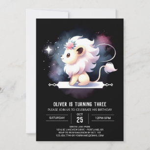 Cute Fantasy Lejona födelsedag Inbjudningar