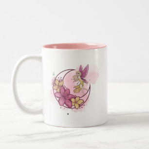 Cute Fantasy Måne Fairy, Girl Custom Name Mugg