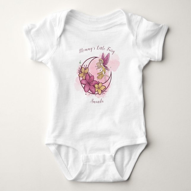 Cute Fantasy Måne Fairy Personlig Baby Bodykostym T Shirt (Framsida)