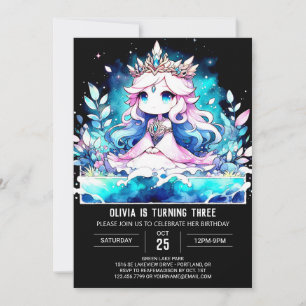 Cute Fantasy Princess Birthday Inbjudningar