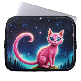 Cute fantasy rosa animal in night starry valley laptop fodral