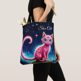 Cute fantasy rosa animal in night starry valley tygkasse