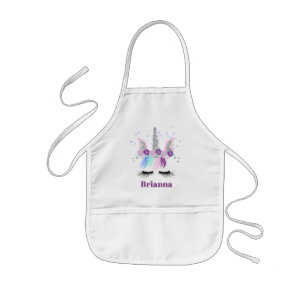 Cute Fantasy unicorn add namn apron Barnförkläde
