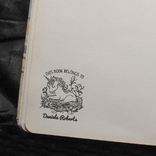 Cute Fantasy Unicorn Pony Bookplate Stämpel