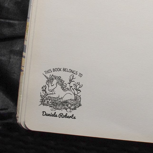 Cute Fantasy Unicorn Pony Bookplate Stämpel (Skapare uppladdad)