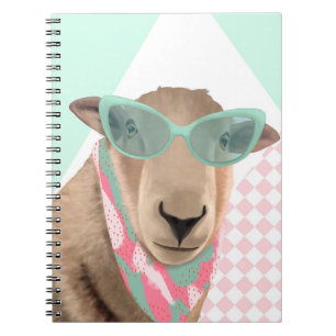 Cute Får med glas Anteckningsbok