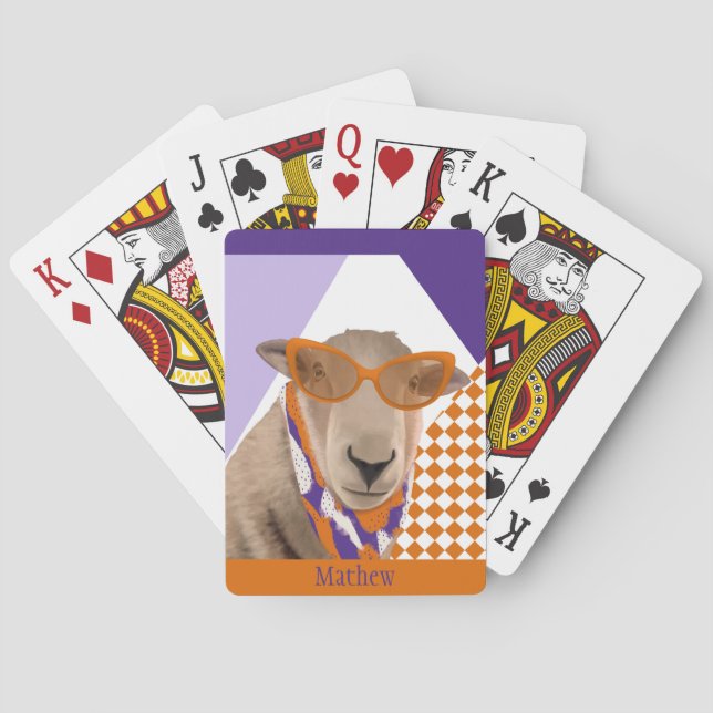 Cute Får med glas Casinokort (Baksidan)