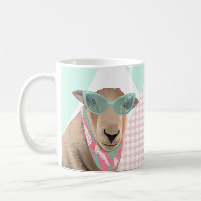 Cute Får med glas Kaffemugg (Vänster)