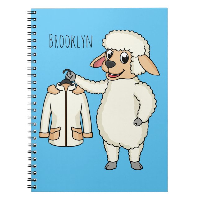 Cute Får med tecknaden jacka Anteckningsbok (Framsidan)