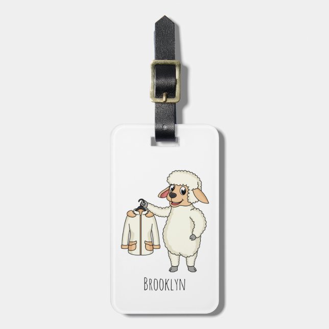 Cute Får med tecknaden jacka Bagagebricka (Vertikal Framsida)