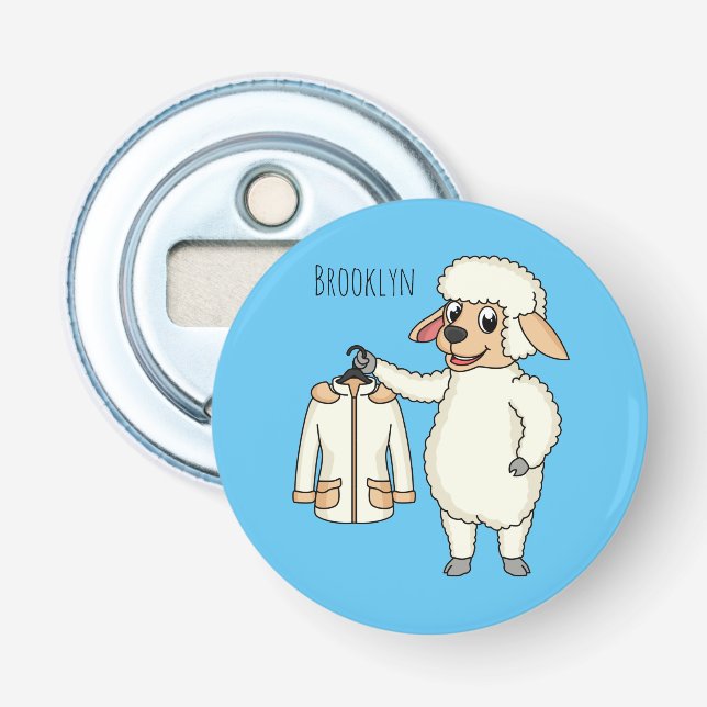 Cute Får med tecknaden jacka Flasköppnare (Framsidan)