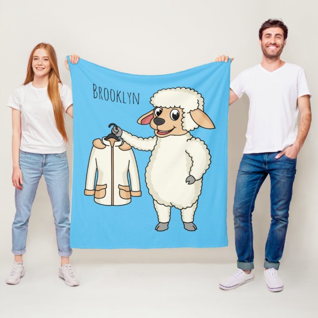 Cute Får med tecknaden jacka Fleecefilt (På plats)